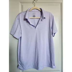 Apt 9 Premier Flex Performance Polo Shirt Mens Large Purple Striped Golf Top L